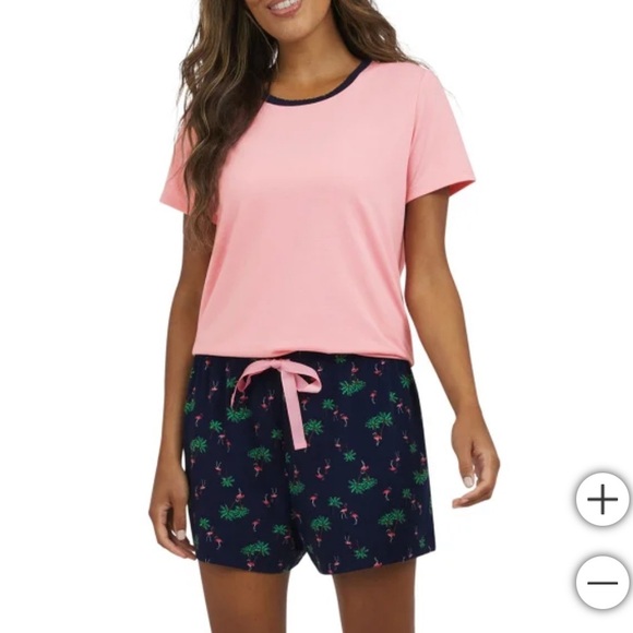NWT Lands End Women's 2-piece Knit Short Pajama Set - Picture 1 of 4